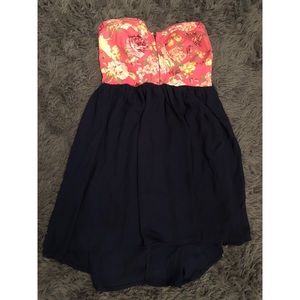 Floral chiffon sweetheart dress